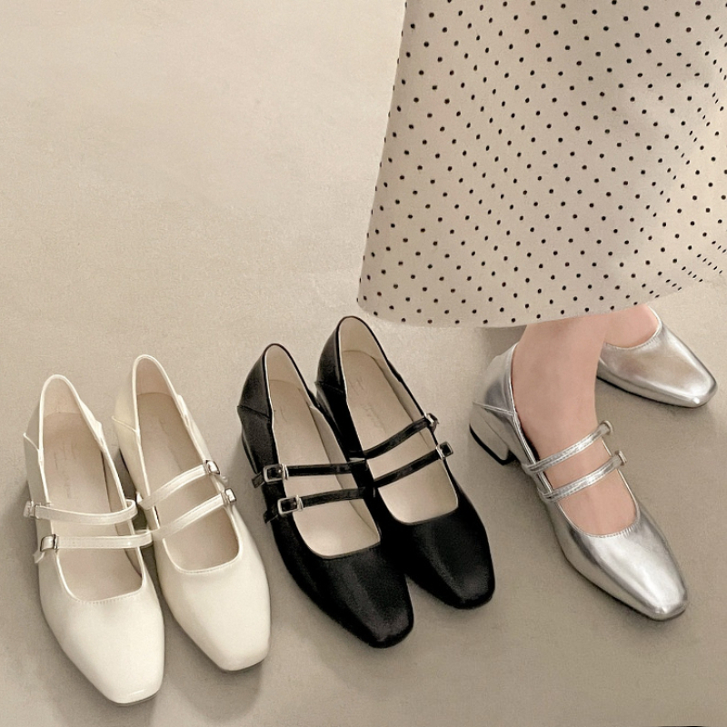 Square Toe Low Heel Women Silv - Women'S Fashion Belts avis et prix