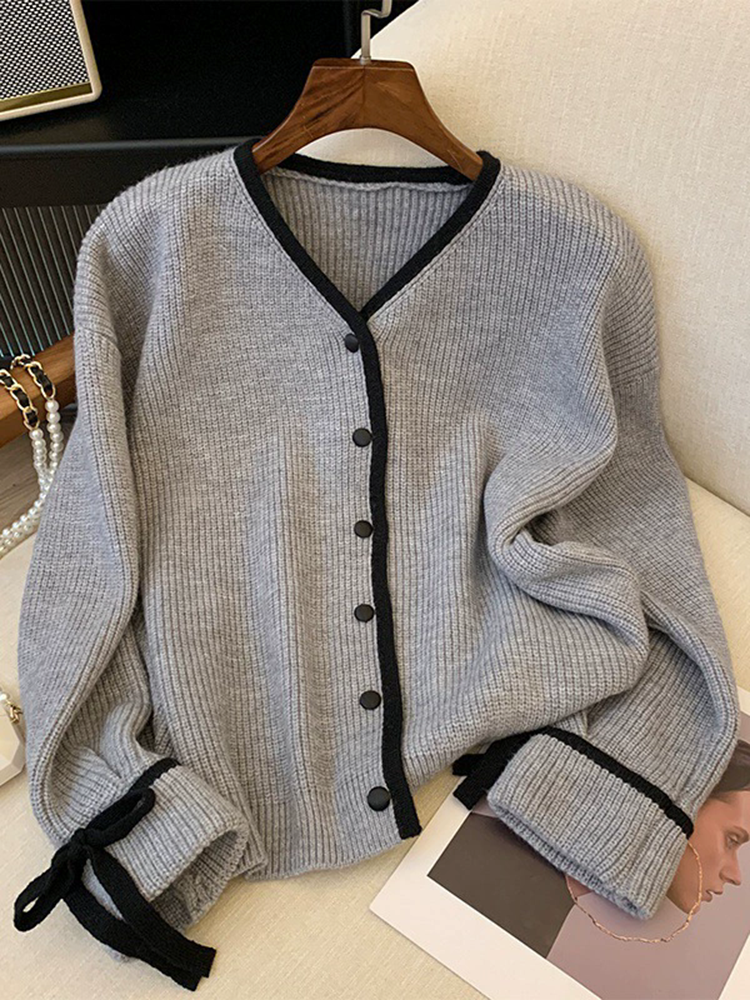 Baggy Striped V-Neck Knitted C - Women'S Fashion Gilet avis et prix