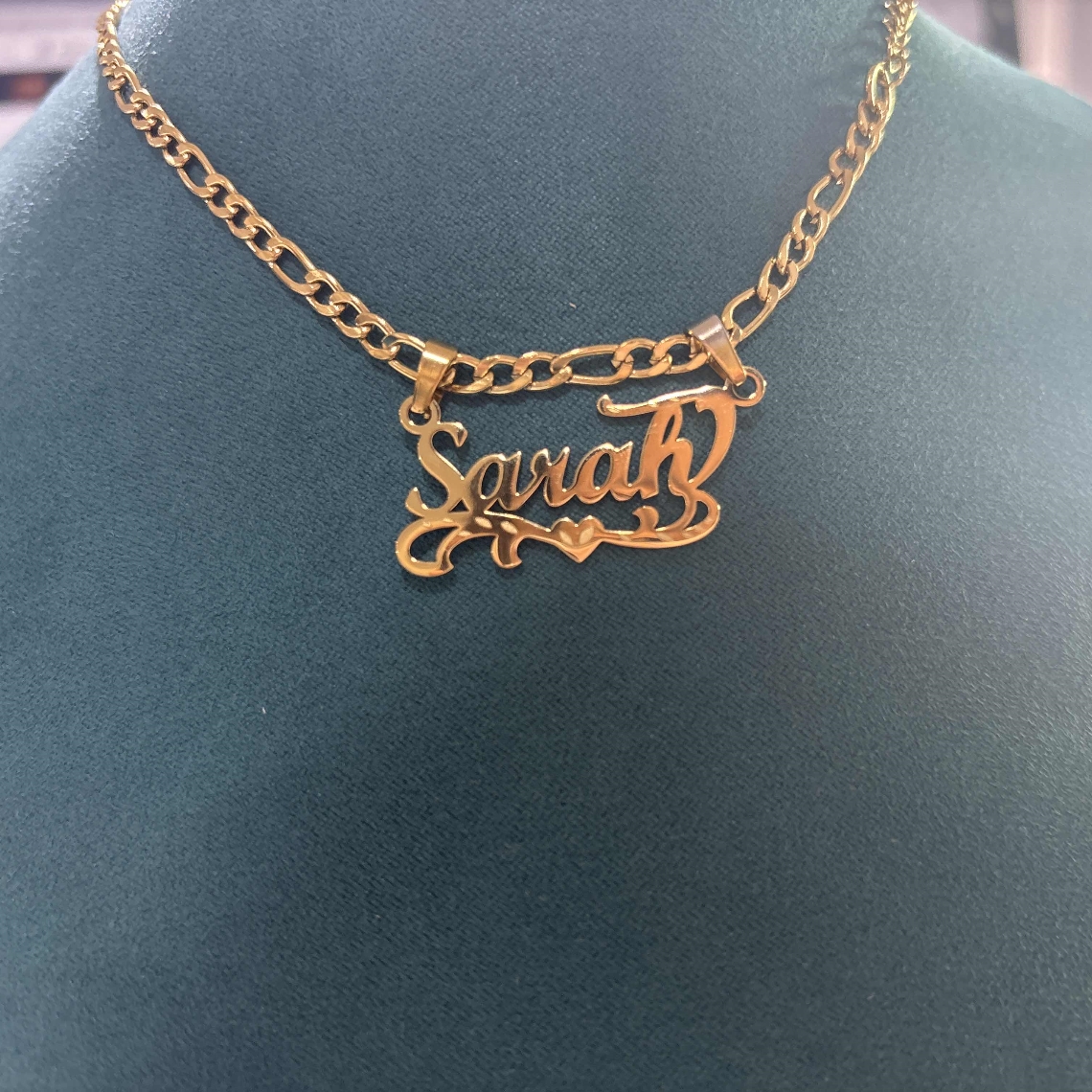 Custom Figaro Chain Heart Name - Women Fashion Names avis et prix