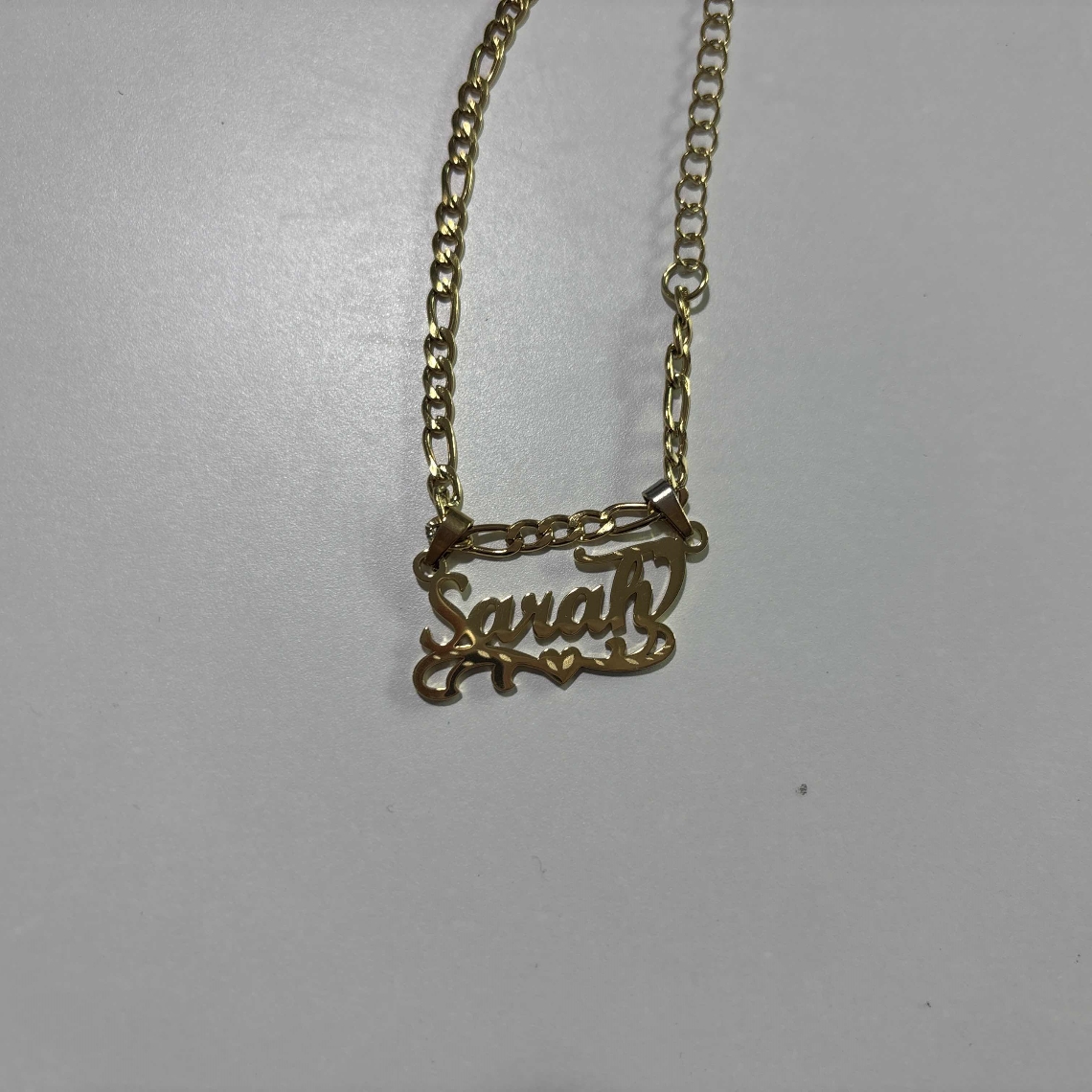 Custom Figaro Chain Heart Name - Women Fashion Names avis et prix