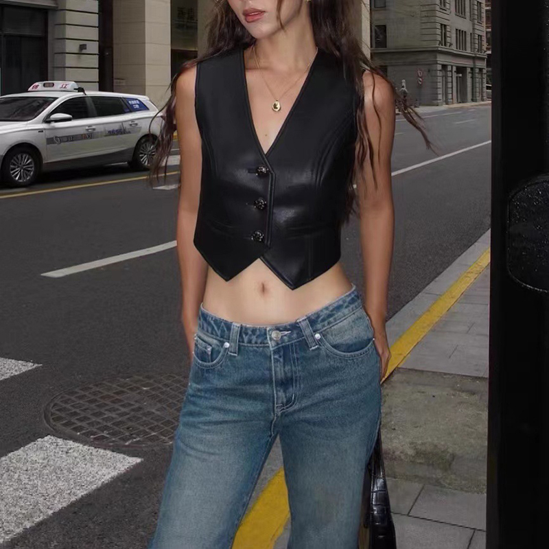 Leather Gilet Women 2026 Summe - Women'S Fashion Gilet avis et prix