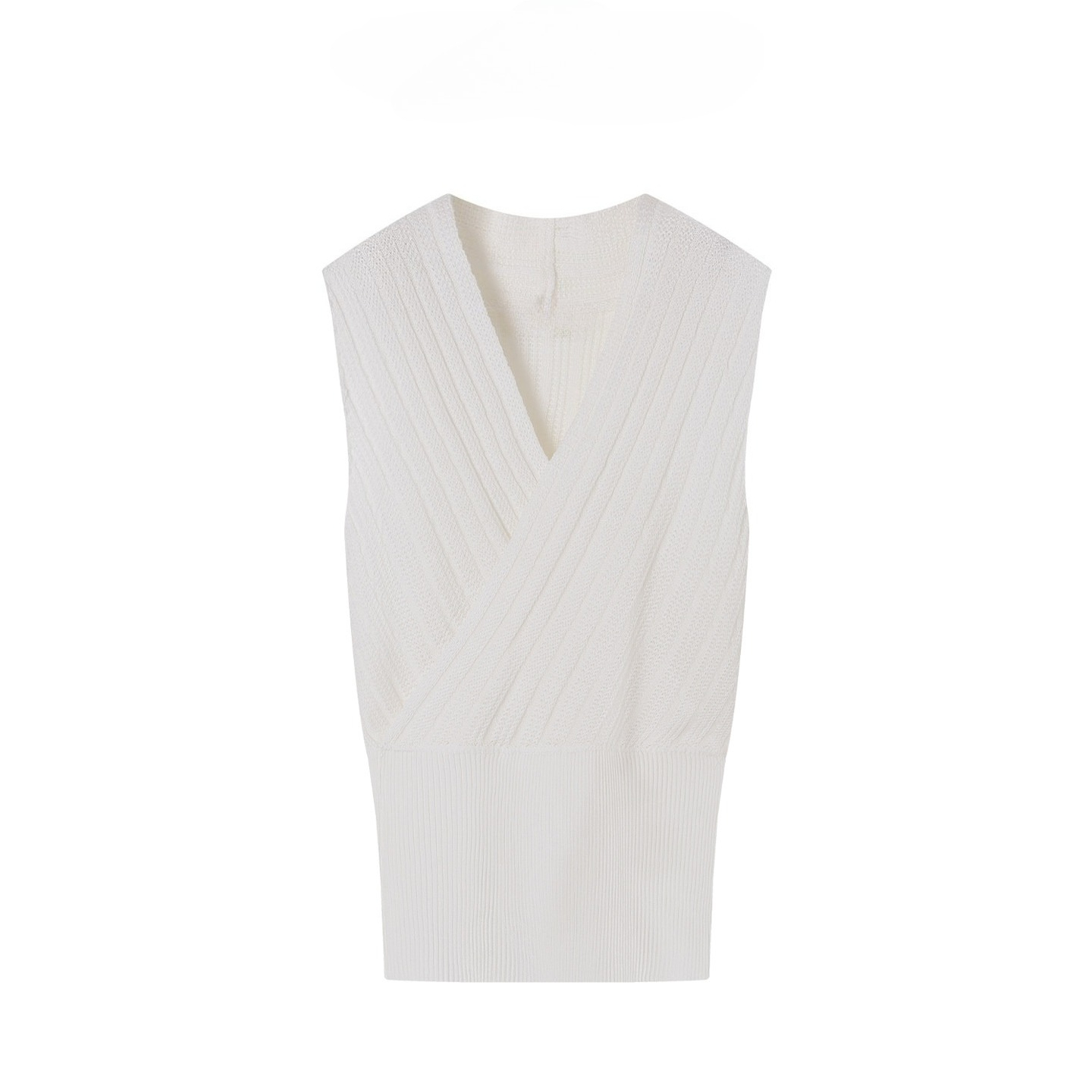 Women's Sleeveless Wrap Knit S - Ribbed Knit Sweater avis et prix