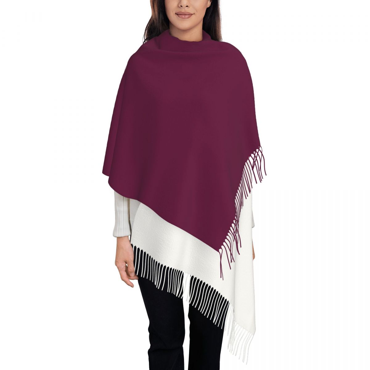 Qatar Flag Women's Tassel Shaw - Women Fashion Qatar avis et prix