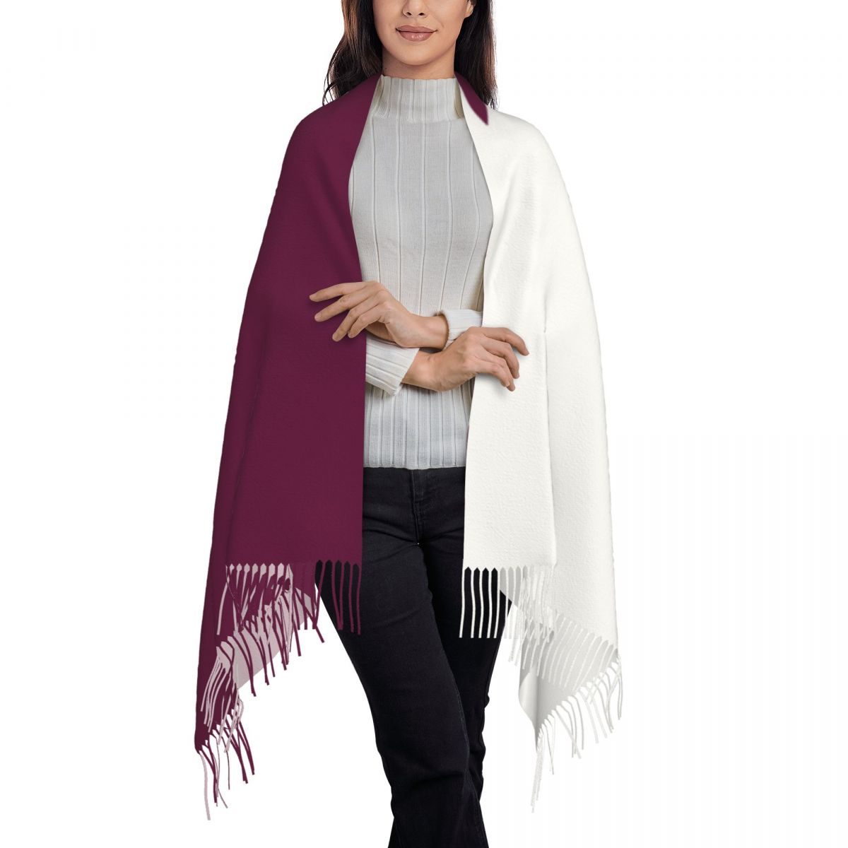 Qatar Flag Women's Tassel Shaw - Women Fashion Qatar avis et prix