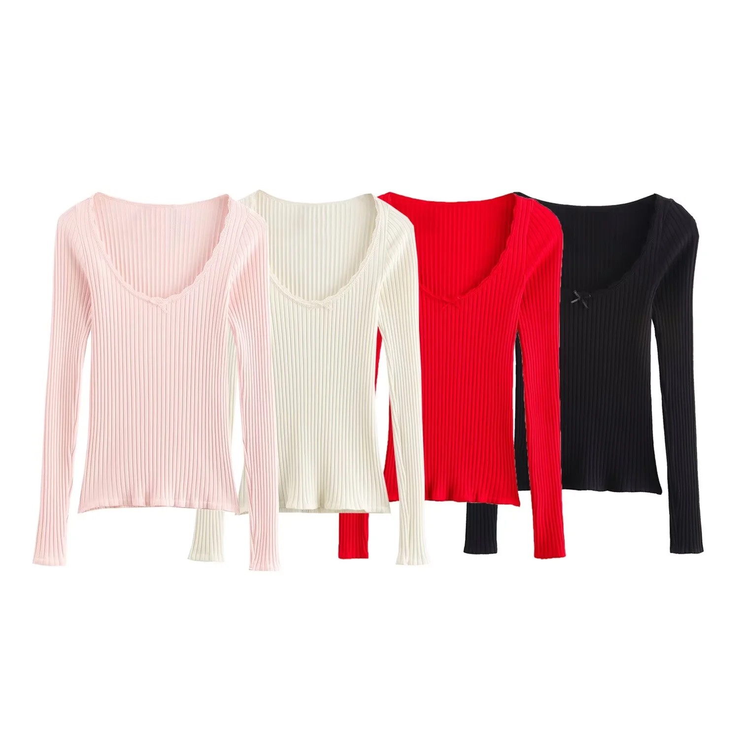 Fall Clothes Long Sleeve Top K - Ribbed Knit Sweater avis et prix