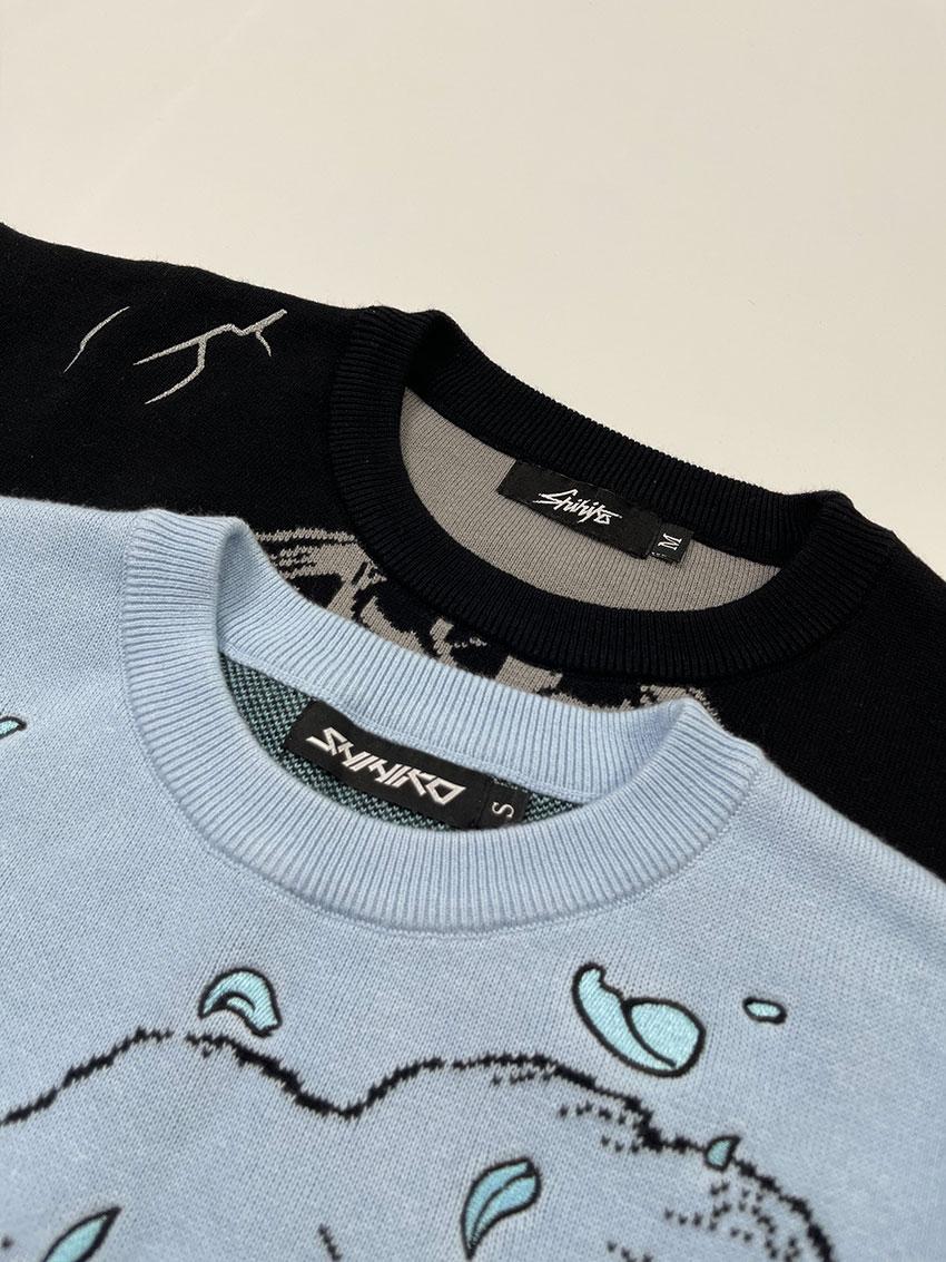 Heavyweight Anime Character Y2 - Ribbed Knit Sweater avis et prix