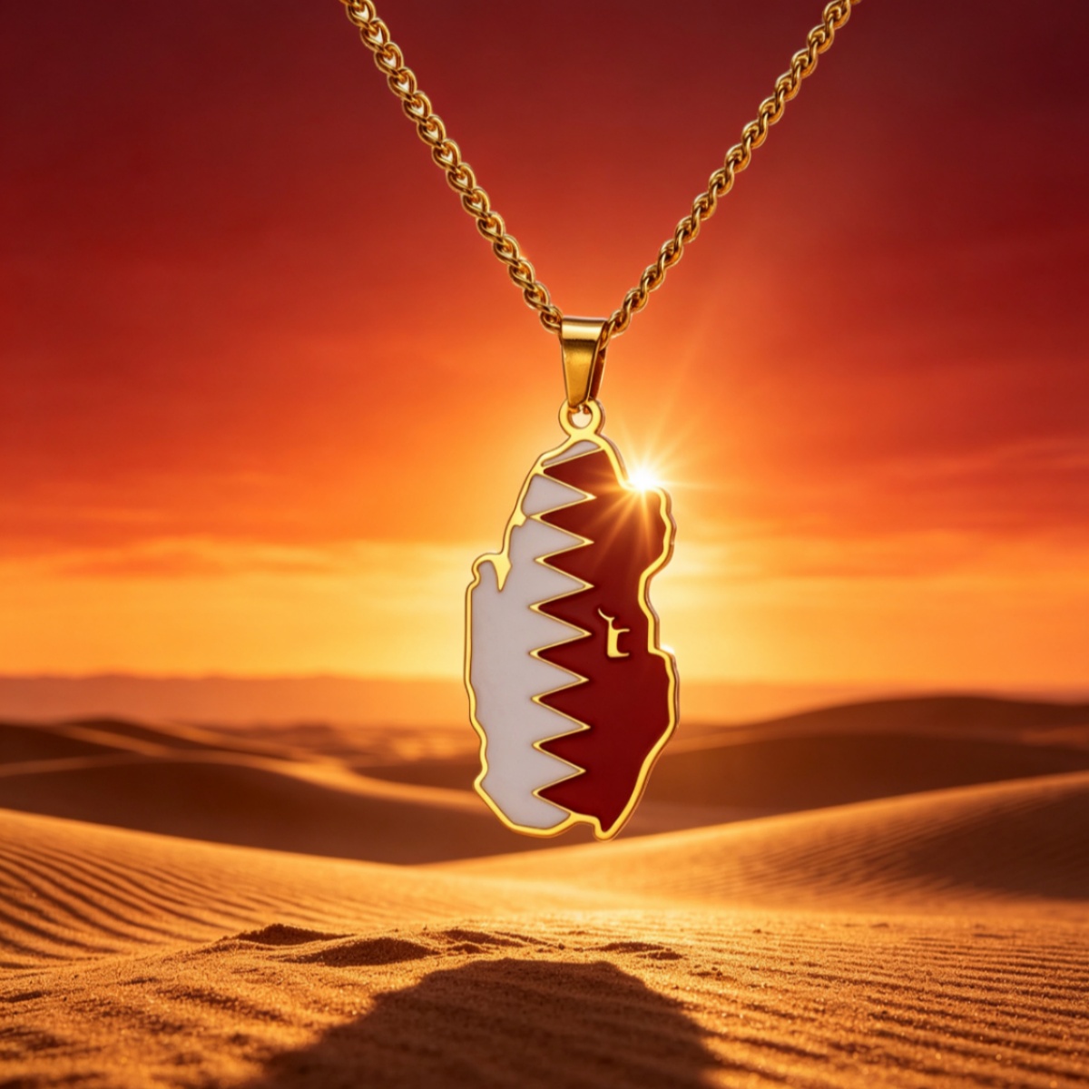 Drip Oil Qatar Map Necklace Fo - Women Fashion Qatar avis et prix
